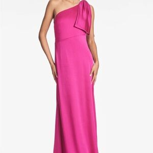 Sachin + Babi Chelsea Gown in “Dragon fruit” One-Shoulder